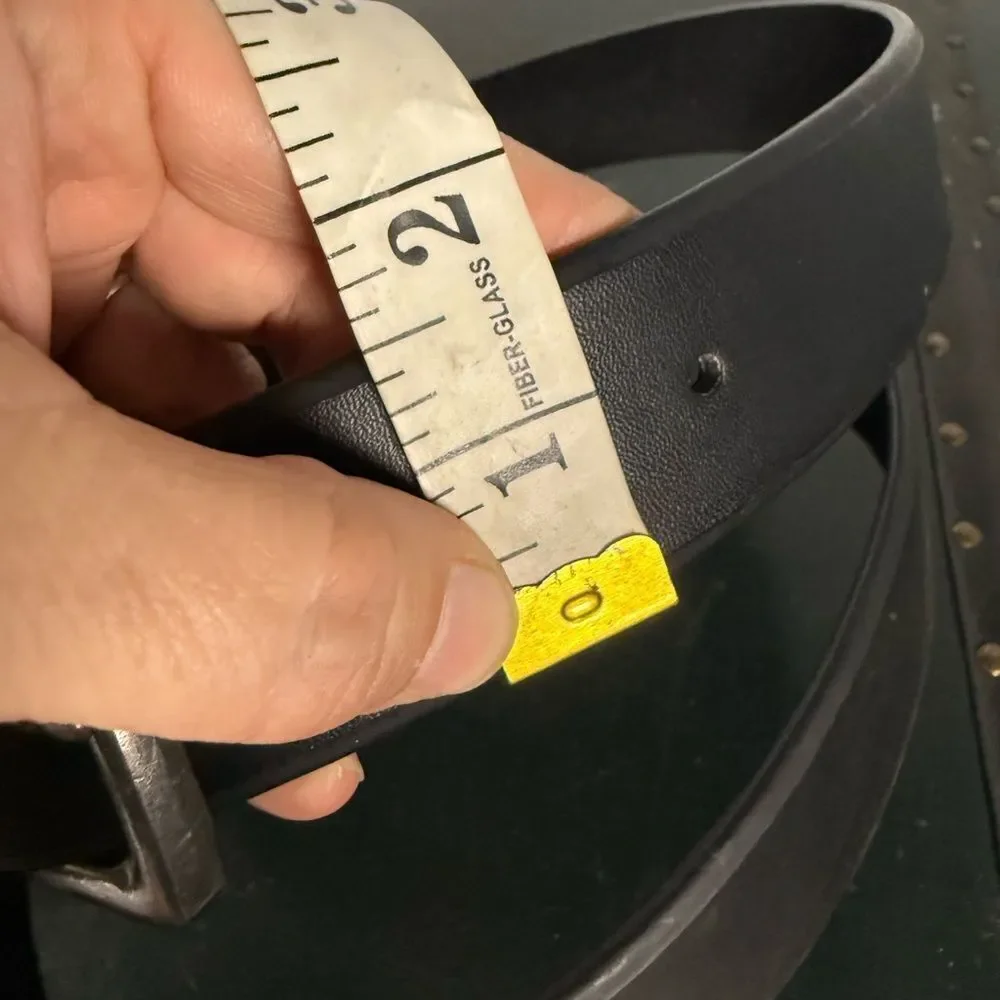 Mens Belt Leather Jeans Belt Black Size 46-48